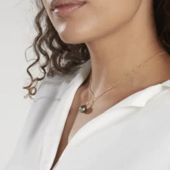 Pendentif Syana Or Jaune Perle De Culture De Tahiti