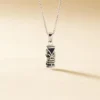 Pendentif Tiki Argent Blanc Onyx