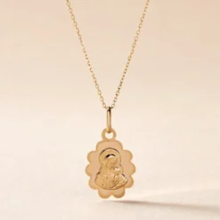 Pendentif Vierge Nuage Or Jaune