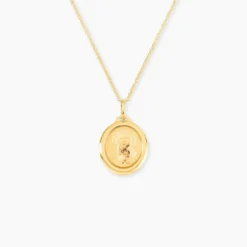 Pendentif Vierge Ovale Or Jaune