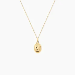 Pendentif Vierge Ovale Or Jaune