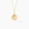Pendentif Vierge Rond Dentelle Or Jaune