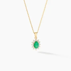 Pendentif Vladimir Or Jaune Emeraude Diamants