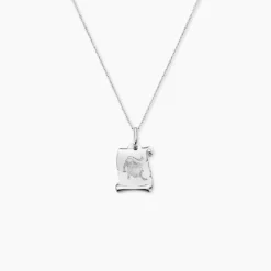 Pendentif Zodiaque Parchemin Argent Blanc