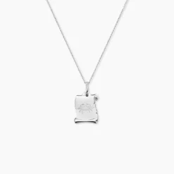 Pendentif Zodiaque Parchemin Argent Blanc