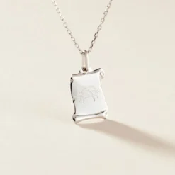 Pendentif Zodiaque Parchemin Argent Blanc