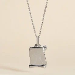 Pendentif Zodiaque Parchemin Argent Blanc