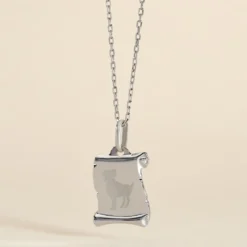 Pendentif Zodiaque Parchemin Argent Blanc
