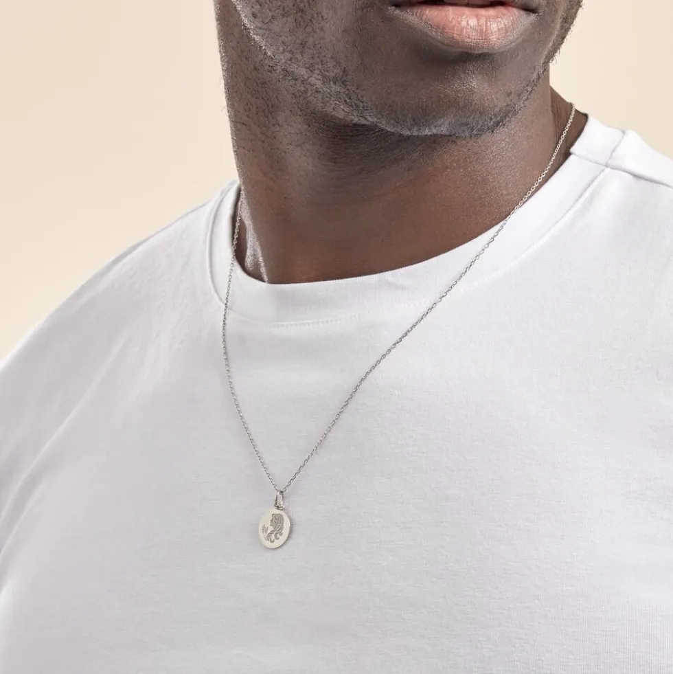 Pendentif Zodiaque Rond Argent Blanc