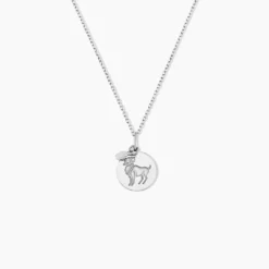 Pendentif Zodiaque Rond Argent Blanc