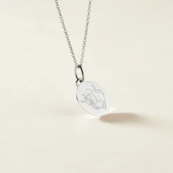 Pendentif Zodiaque Rond Argent Blanc