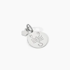 Pendentif Zodiaque Rond Argent Blanc