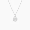 Pendentif Zodiaque Rond Argent Blanc