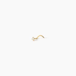 Piercing De Nez Fethi Serti Griffe Or Jaune Oxyde De Zirconium