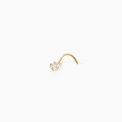 Piercing De Nez Fethi Serti Griffe Or Jaune Oxyde De Zirconium