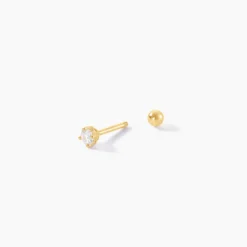 Piercing D'oreilles Joanina Or Jaune Oxyde De Zirconium