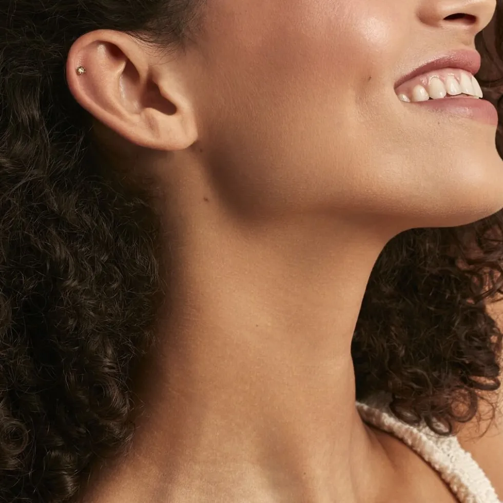Piercing D'oreilles Unitaire Acier Doré Piia Oxyde De Zirconium