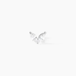 Piercing D'oreille Unitaire Argent Blanc Enyo Oxyde De Zirconium