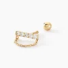 Piercing D'oreille Unitaire Dorika Or Jaune Oxyde De Zirconium