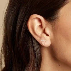 Piercing D'oreille Unitaire Dorika Or Jaune Oxyde De Zirconium