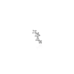 Piercing D'oreille Unitaire Roseau Argent Blanc Oxyde De Zirconium