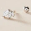 Piercing D'oreille Unitaire Verona Argent Blanc Oxyde De Zirconium