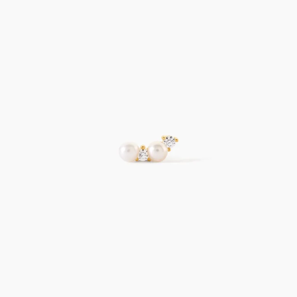 Piercing Iestyn Or Jaune Perle De Culture Oxyde De Zirconium