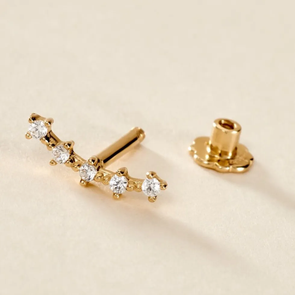 Piercing Mave Or Jaune Oxyde De Zirconium