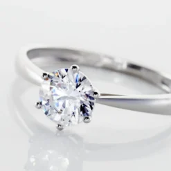 Solitaire Or Blanc Laurian Oxyde De Zirconium Blanc