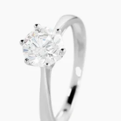 Solitaire Or Blanc Laurian Oxyde De Zirconium Blanc