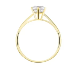 Solitaire Or Jaune Laurian Oxyde De Zirconium Blanc