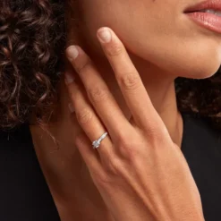Solitaire Sosanna Ld Or Jaune Diamant Synthetique Blanc